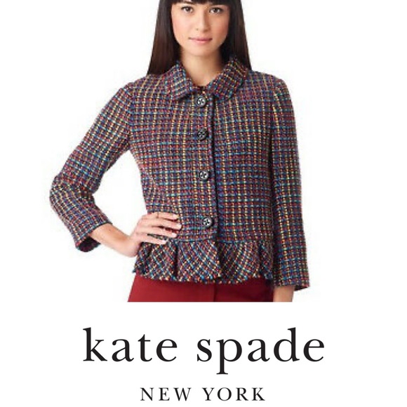 kate spade multi tweed jacket